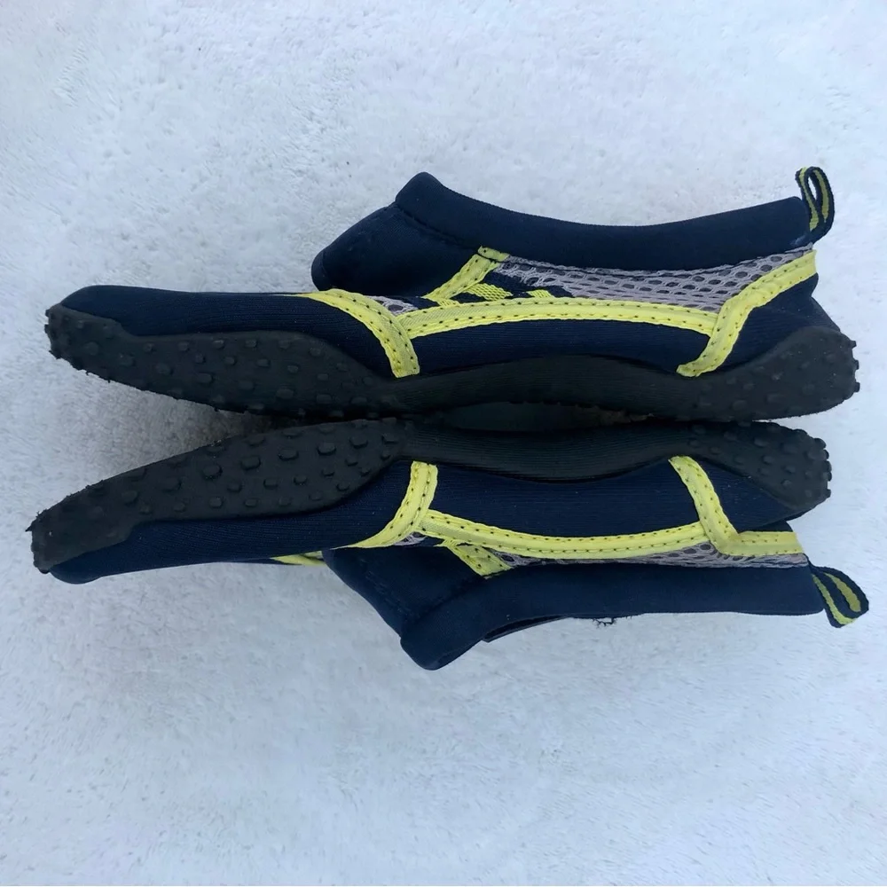 Norty Boys Water Shoes Blue & Yellow Slip On Size Kids 3 Beach Pool